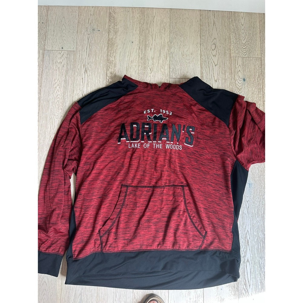 Signature Concepts Adrians Lake of the Woods Hoodie Mens 2XL Red Black Pullover